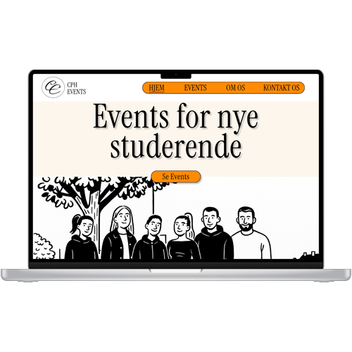 Forside til Figma-prototype for eventsite